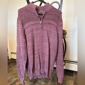 Van Heusen Men's Maroon Zip-Up Sweater